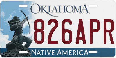 OK license plate 826APR