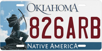 OK license plate 826ARB