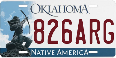OK license plate 826ARG
