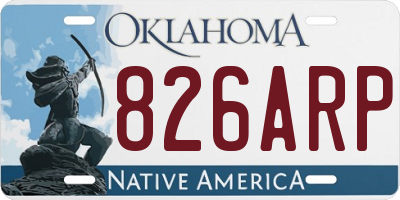 OK license plate 826ARP