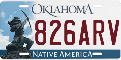 OK license plate 826ARV