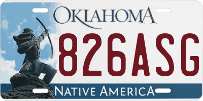 OK license plate 826ASG