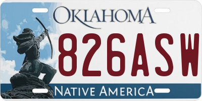 OK license plate 826ASW