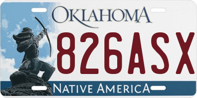 OK license plate 826ASX