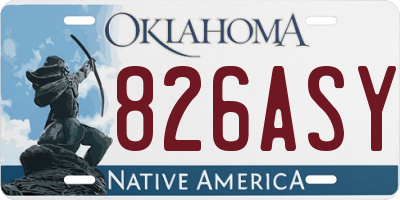 OK license plate 826ASY