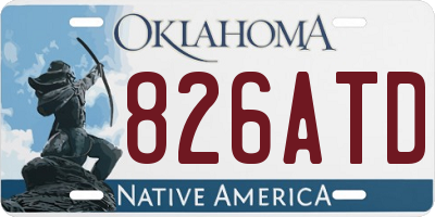 OK license plate 826ATD