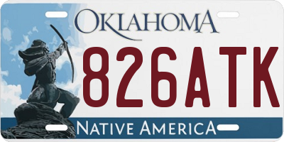 OK license plate 826ATK