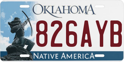 OK license plate 826AYB