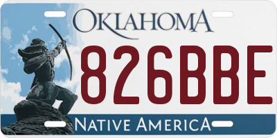 OK license plate 826BBE