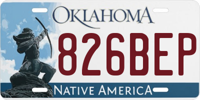 OK license plate 826BEP