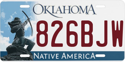 OK license plate 826BJW