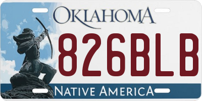 OK license plate 826BLB