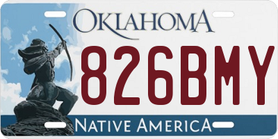 OK license plate 826BMY
