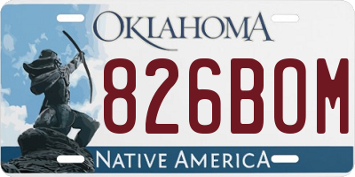 OK license plate 826BOM