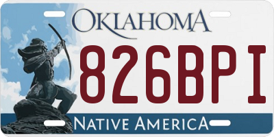 OK license plate 826BPI