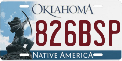 OK license plate 826BSP