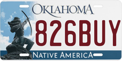 OK license plate 826BUY