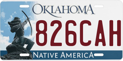OK license plate 826CAH