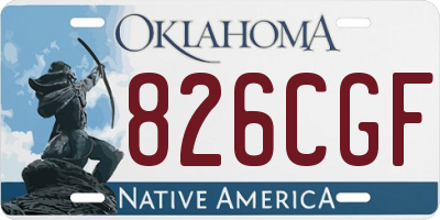 OK license plate 826CGF