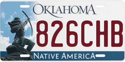 OK license plate 826CHB