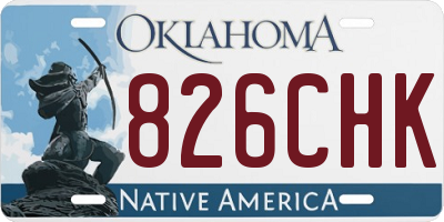 OK license plate 826CHK
