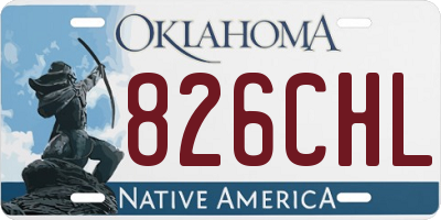 OK license plate 826CHL
