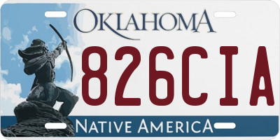 OK license plate 826CIA