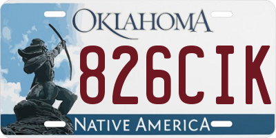 OK license plate 826CIK