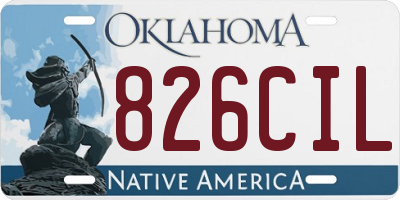 OK license plate 826CIL