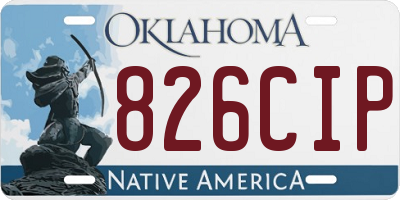 OK license plate 826CIP
