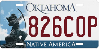 OK license plate 826COP