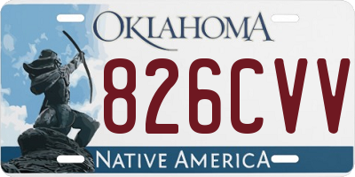 OK license plate 826CVV