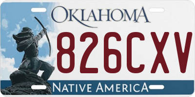 OK license plate 826CXV