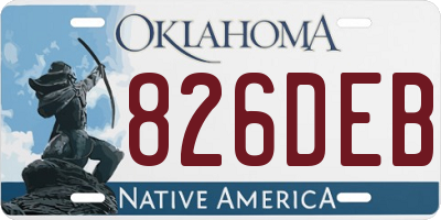 OK license plate 826DEB