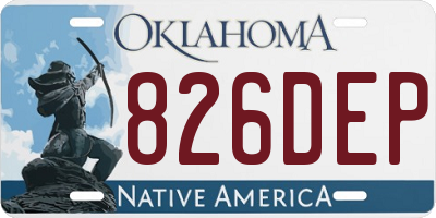 OK license plate 826DEP