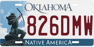 OK license plate 826DMW