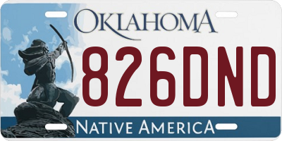OK license plate 826DND