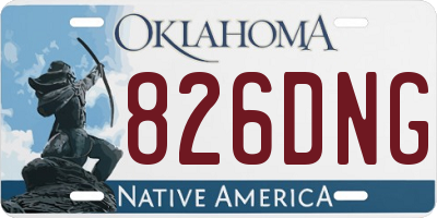 OK license plate 826DNG