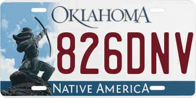OK license plate 826DNV