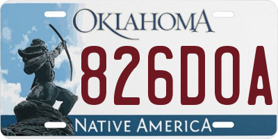 OK license plate 826DOA