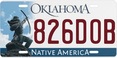 OK license plate 826DOB