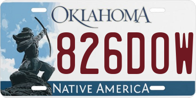 OK license plate 826DOW