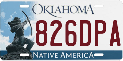 OK license plate 826DPA