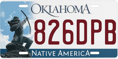 OK license plate 826DPB