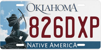 OK license plate 826DXP