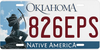 OK license plate 826EPS