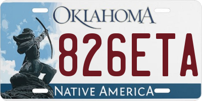 OK license plate 826ETA