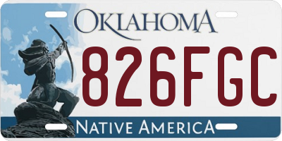 OK license plate 826FGC