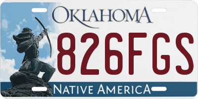 OK license plate 826FGS