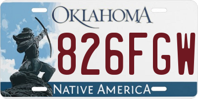 OK license plate 826FGW